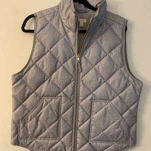 JCrew Grey Puffer Vest (Size XL)